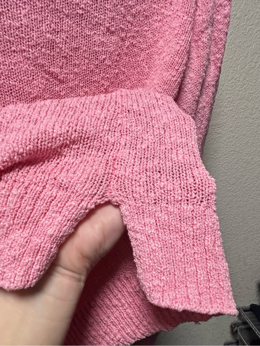 J. CREW Relaxed Soft “Slub” Pink V-Neck Boucle Textured Knit Pink Sweater - Picture 8 of 12
